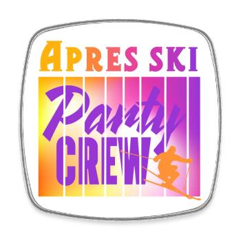 Apres Ski - Viereckiger Kühlschrankmagnet - Weiß - Vorne
