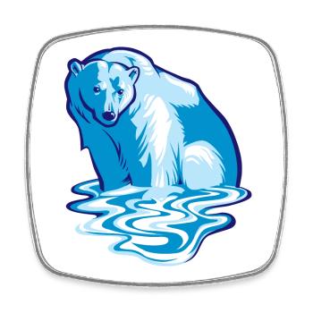 Ours polaire qui fond - Magnet carré - blanc - Devant