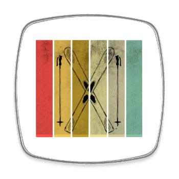 ski - Square fridge magnet - white - Front