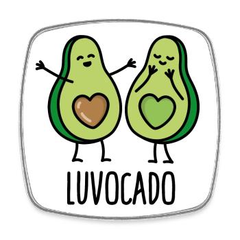 Luvocado love luv Kawaii cute avocado gift idea - Square fridge magnet - white - Front