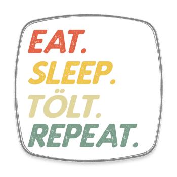 Eat Sleep Tölt Repeat - Cheval cadeau islandais - Magnet carré - blanc - Devant