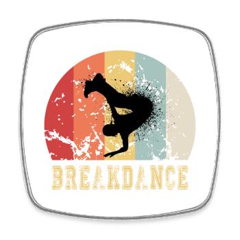 Breakdance vintage - Square fridge magnet - white - Front