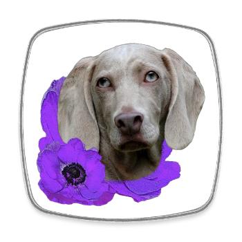Anemonen mit Weimaraner, jagdhund Liebhaber - Viereckiger Kühlschrankmagnet - Weiß - Vorne