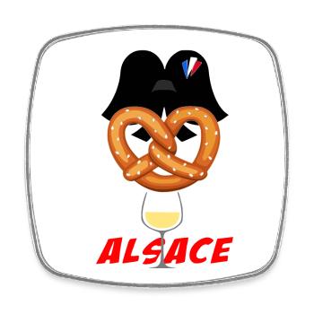 Elsass - Viereckiger Kühlschrankmagnet - Weiß - Vorne
