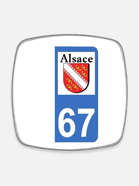 Elsass - Viereckiger Kühlschrankmagnet - Weiß