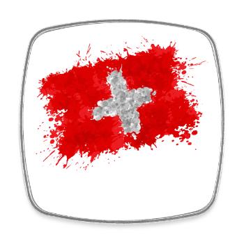 Suisse Nati drapeau drapeau fan de football équipe - Magnet carré - blanc - Devant