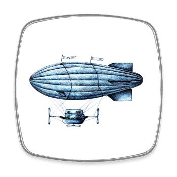 Blauer Stern Zeppelin - Viereckiger Kühlschrankmagnet - Weiß - Vorne
