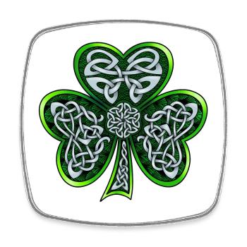 Shamrock celtique - Magnet carré - blanc - Devant
