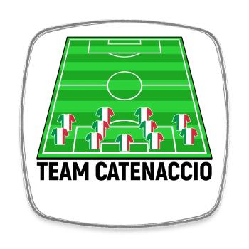 Italien Fussballteam Fussball Catenaccio Team Fan - Viereckiger Kühlschrankmagnet - Weiß - Vorne