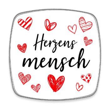 Herzensmensch Liebe Herzen Valentinstag Geschenk - Viereckiger Kühlschrankmagnet - Weiß - Vorne