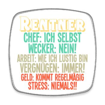 Rentner Rente - Viereckiger Kühlschrankmagnet - Weiß - Vorne