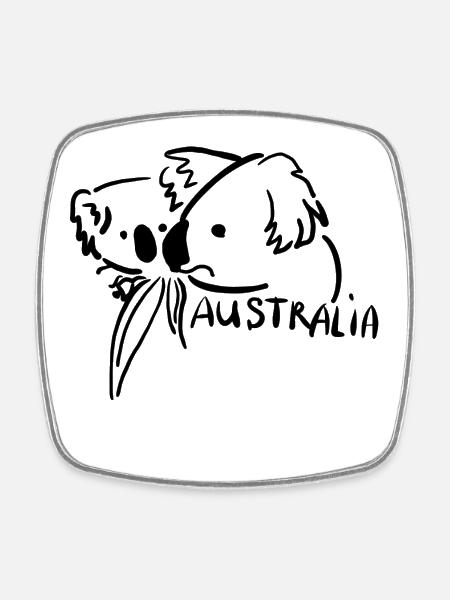 Australie - Magnet carré - blanc