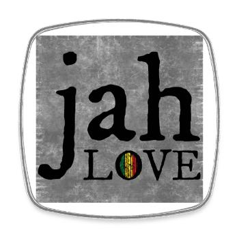 Jah Love Graffiti Design - Viereckiger Kühlschrankmagnet - Weiß - Vorne