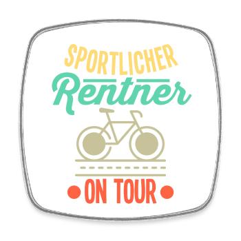 Rentner Radfahren Fahrrad - Viereckiger Kühlschrankmagnet - Weiß - Vorne