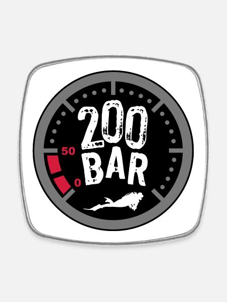 200bar - Magnet carré - blanc