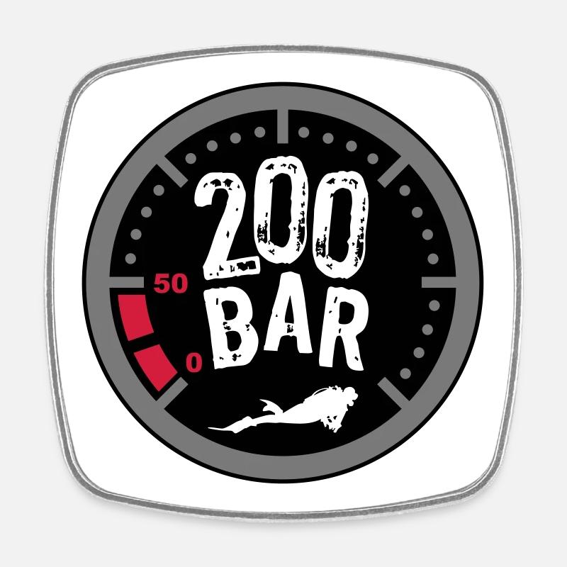 200bar - Magnet carré - blanc