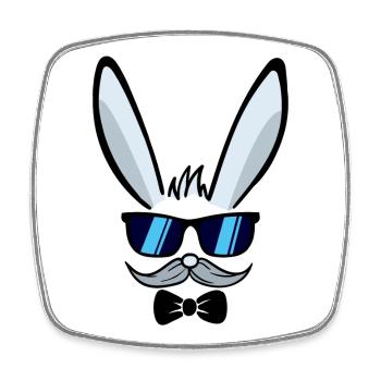 He | Easter Face Easter Bunnies Happy Easter - Square fridge magnet - white - Front