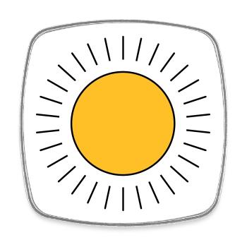 Sonne - Viereckiger Kühlschrankmagnet - Weiß - Vorne
