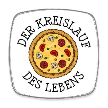 Pizza Pizzeria Salami Italienisch Essen Sprüche - Viereckiger Kühlschrankmagnet - Weiß - Vorne