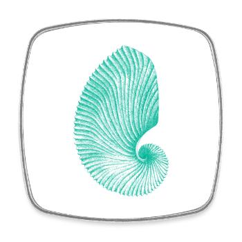 Teal Abstract Snail Pattern - Square fridge magnet - white - Front