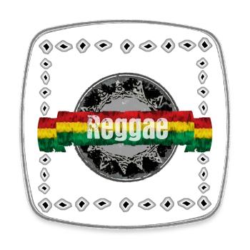 Reggae Vintage Design with Afro Flag - Square fridge magnet - white - Front
