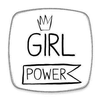 Reine du girl power - Magnet carré - blanc - Devant