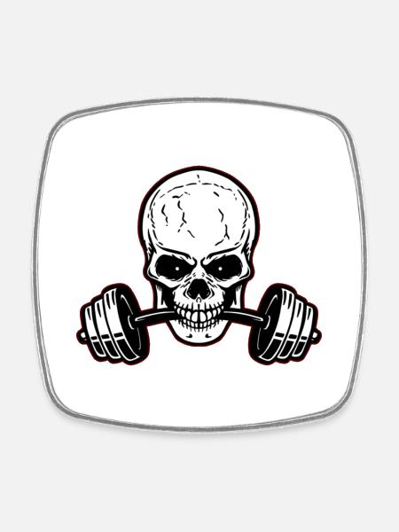 Calavera Fitness Motivation - Magnet carré - blanc