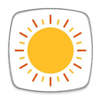 Sonne - Viereckiger Kühlschrankmagnet - Weiß - Vorne