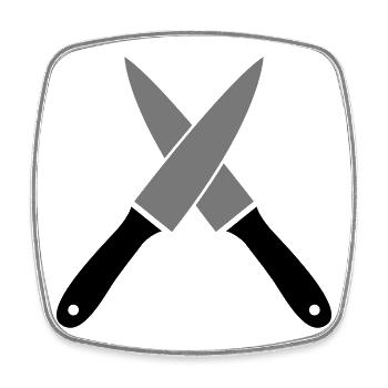 Couteau - Magnet carré - blanc - Devant