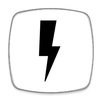 Logo de la foudre - Magnet carré - blanc - Devant