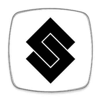 Logo S - Magnet carré - blanc - Devant