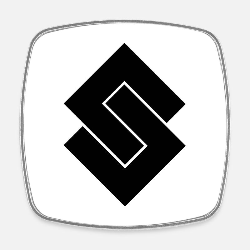 Logo S - Magnet carré - blanc