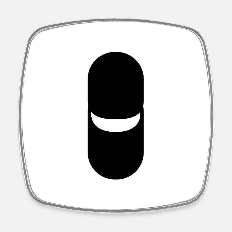 Icône de pilule - Magnet carré - blanc