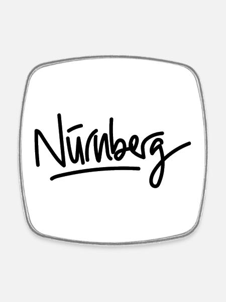 Nuremberg - handwriting - Square fridge magnet - white