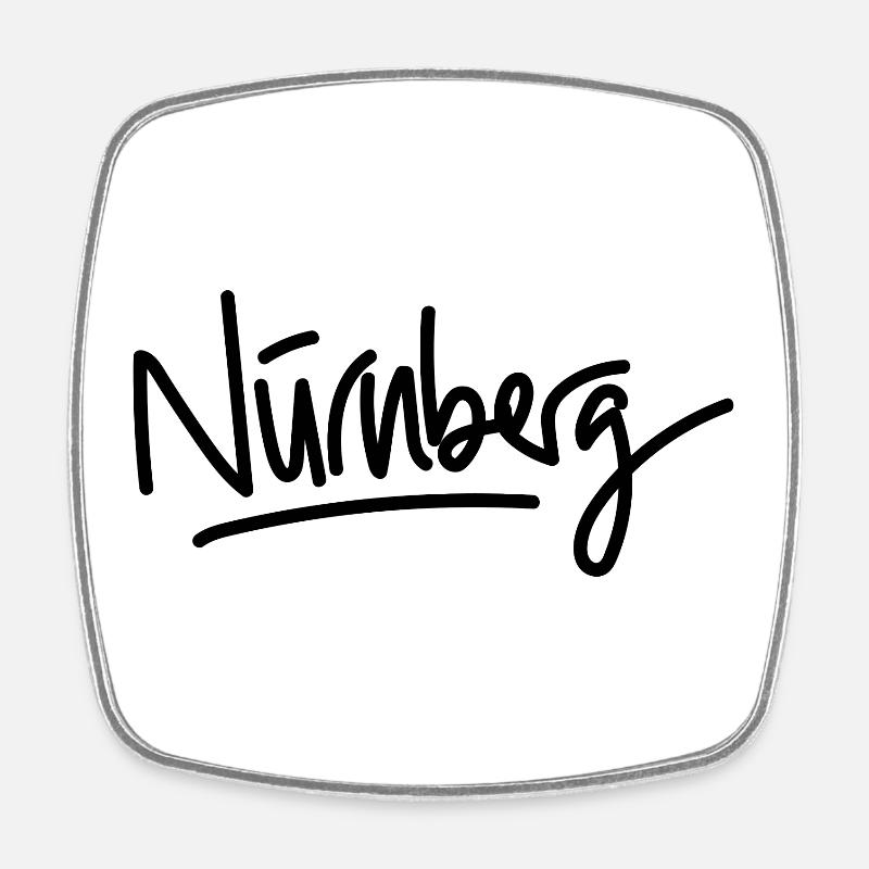 Nuremberg - écriture - Magnet carré - blanc