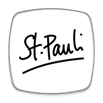 St. Pauli - écriture - Magnet carré - blanc - Devant
