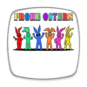 Frohe Ostern Osterhasen Osterhäschen Osterfest - Viereckiger Kühlschrankmagnet - Weiß - Vorne