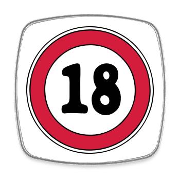 18th birthday sign - Square fridge magnet - white - Front