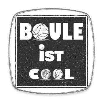 Boule ist cool Spiel Petanque Boules Sport Turnier - Viereckiger Kühlschrankmagnet - Weiß - Vorne