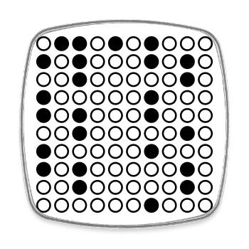 Nerdy design "prime numbers" up to 100 - Square fridge magnet - white - Front
