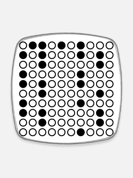 Nerdy Design "Primzahlen" bis 100 - Viereckiger Kühlschrankmagnet - Weiß