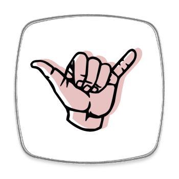 Hand - Shaka - Versatz - Viereckiger Kühlschrankmagnet - Weiß - Vorne