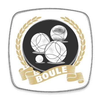 Boules Ball Game Petanque Boules Sport Tournament - Square fridge magnet - white - Front
