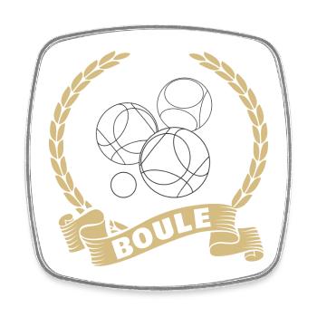 Boules Ball Game Petanque Boules Sport Tournament - Square fridge magnet - white - Front