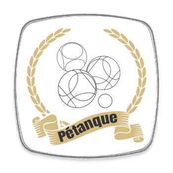 Pétanque Boule Kugel Spiel Petanque Sport Turnier - Viereckiger Kühlschrankmagnet - Weiß - Vorne