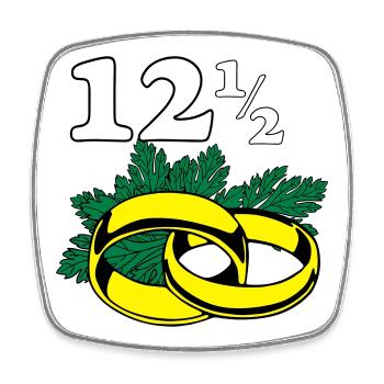 Parsley Wedding , 12,5 Years Wedding Anniversary (25) - Square fridge magnet - white - Front
