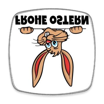Frohe Ostern Osterhase Osterhäschen Sprüche - Viereckiger Kühlschrankmagnet - Weiß - Vorne