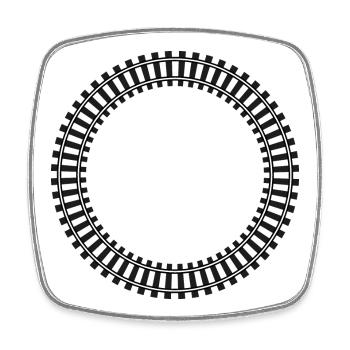 Model Railway Frame Rail Network - Square fridge magnet - white - Front
