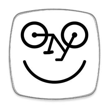 Fahrrad Gesicht Bike Lachen Lustig Smile Geschenk - Viereckiger Kühlschrankmagnet - Weiß - Vorne