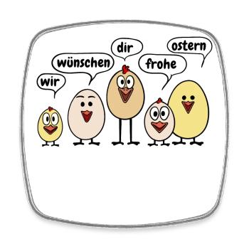 Frohe Ostern Osterküken Lustig Spruch Osterfest - Viereckiger Kühlschrankmagnet - Weiß - Vorne